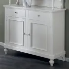 High Sideboard with Living Room Display Cabinet in Wood Made in Italy - Bran Viadurini