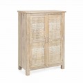 High Sideboard in Hand Decorated Wood with Brass Handles Homemotion - Zotto