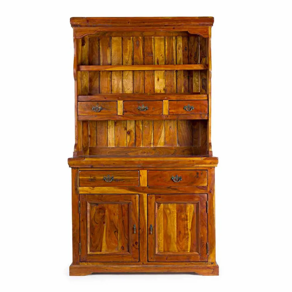 High Classic Style Sideboard with Solid Acacia Wood Structure - Umami Viadurini