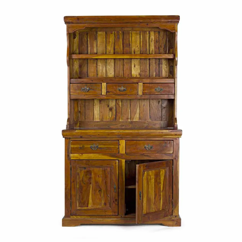 High Classic Style Sideboard with Solid Acacia Wood Structure - Umami Viadurini