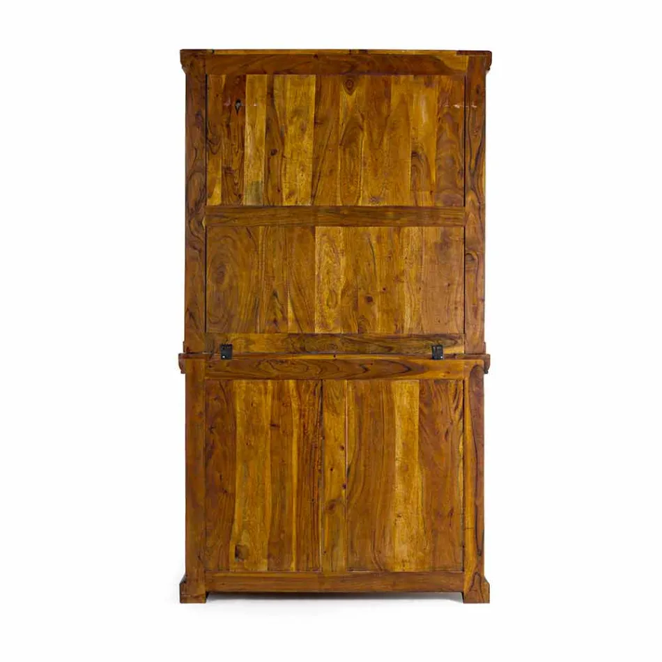 High Classic Style Sideboard with Solid Acacia Wood Structure - Umami Viadurini