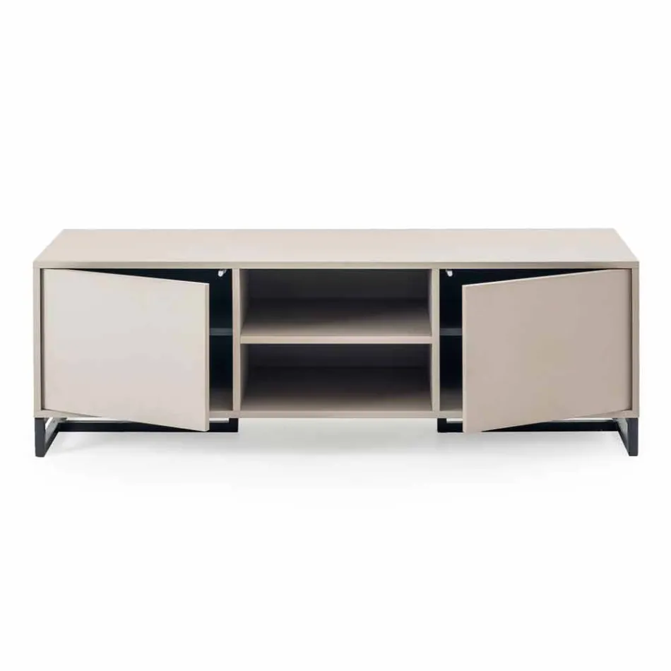 Modern Low Sideboard in MDF and Metal Made in Italy - Rohan Viadurini