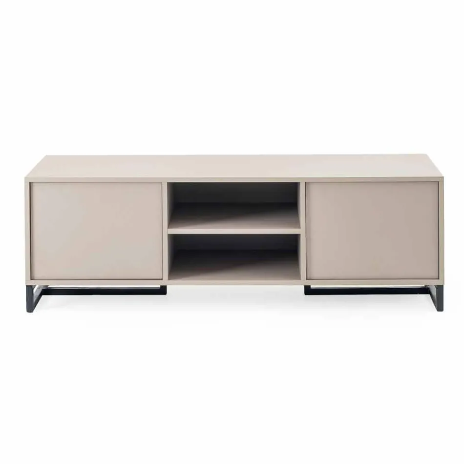 Modern Low Sideboard in MDF and Metal Made in Italy - Rohan Viadurini