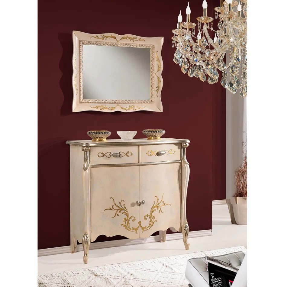 Classic Living Room Wooden Sideboard with Inlays Made in Italy - Ottaviano Viadurini