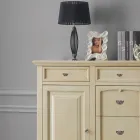 Classic Sideboard in Tanganica Wood with 6 Drawers and 2 Doors Made in Italy - Bragi Viadurini