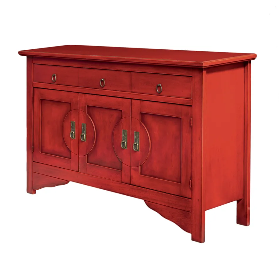 Sideboard with 3 Doors and 3 Drawers in Different Finishes Made in Italy - Ganesha Viadurini