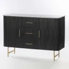 Sideboard with Marble Top and Mango Wood Structure - Fisherman Viadurini