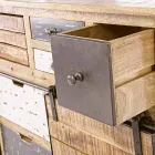 Sideboard with Structure in Mango Wood and Steel in Industrial Style - Vidia Viadurini