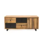Indoor Sideboard with One Door, 4 Drawers and Metal Feet - Slide Viadurini