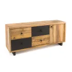 Indoor Sideboard with One Door, 4 Drawers and Metal Feet - Slide Viadurini