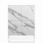 Living Room Sideboard Covered in Melamine Marble Finish Made in Italy - Zinc Viadurini