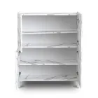 Living Room Sideboard Covered in Melamine Marble Finish Made in Italy - Zinc Viadurini