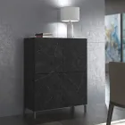 Living Room Sideboard Covered in Melamine Marble Finish Made in Italy - Zinc Viadurini