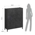 Living Room Sideboard Covered in Melamine Marble Finish Made in Italy - Zinc Viadurini