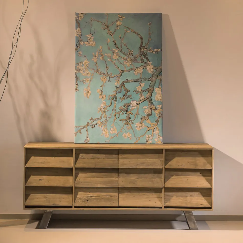 Living Room Sideboard with 2 Central Doors and 6 Side Drawers - Slide Viadurini