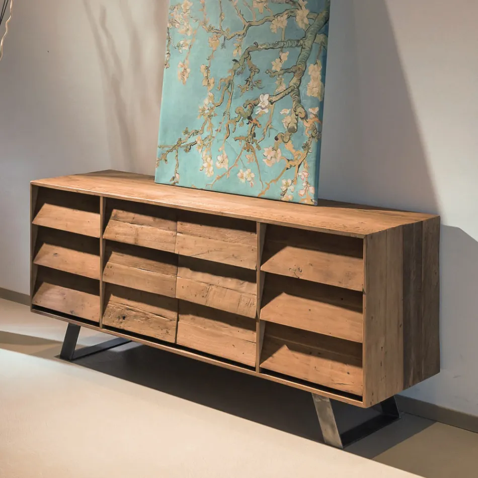 Living Room Sideboard with 2 Central Doors and 6 Side Drawers - Slide Viadurini