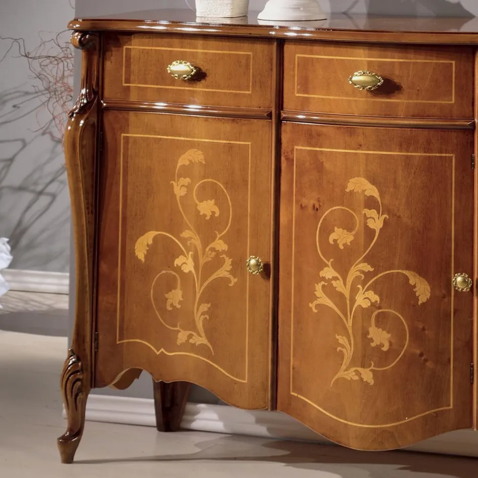 Living Room Sideboard in Walnut or White Wood Made in Italy - Ottaviano Viadurini