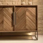 Living Room Sideboard in Recycled Tropical Wood and Metal Feet - Slide Viadurini
