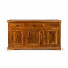 Classic Design Sideboard in Solid Acacia Wood Rustic Finish - Malaya Viadurini