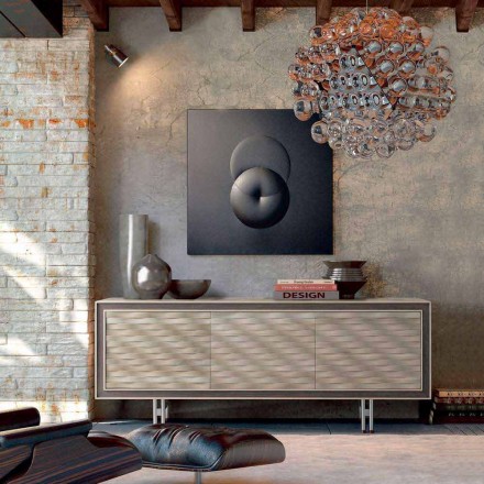 Modern design sideboard in solid wood, W192 x D 50 cm, Teresa Viadurini