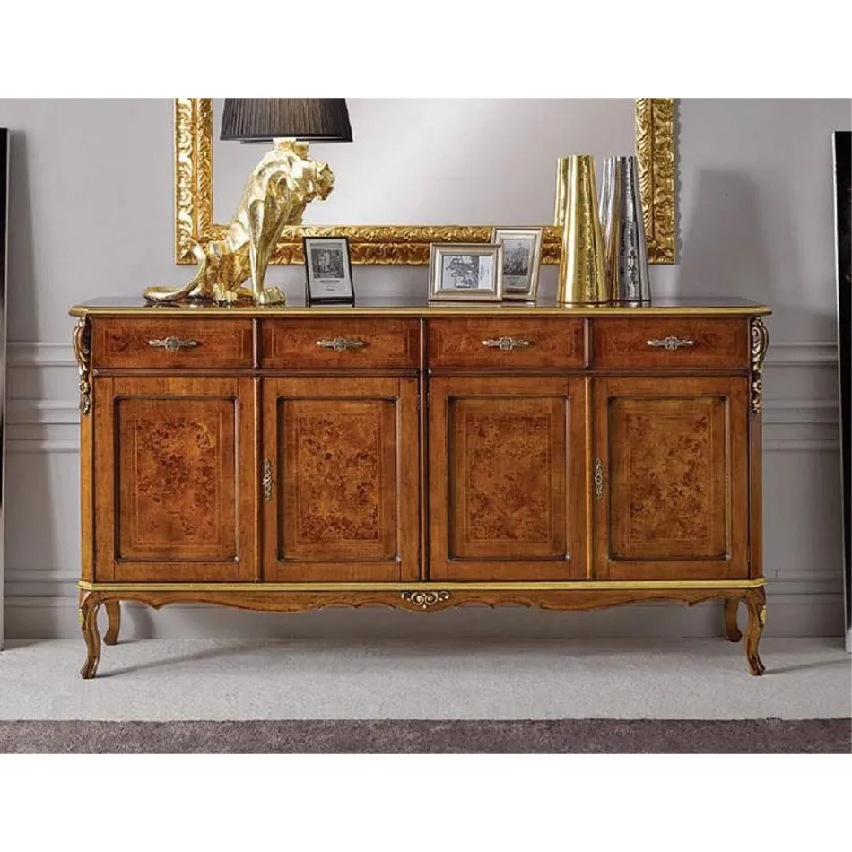 Luxury Wooden Sideboard with Doors and Drawers Made in Italy - Cheverny Viadurini