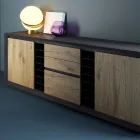 Sideboard Veneered on Poplar Chipboard Made in Italy - Leone Viadurini