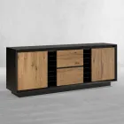Sideboard Veneered on Poplar Chipboard Made in Italy - Leone Viadurini