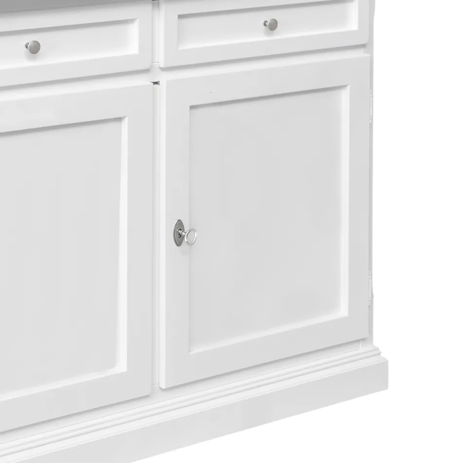 Wooden Sideboard with 2 Drawers and 2 Doors Made in Italy - Uller Viadurini