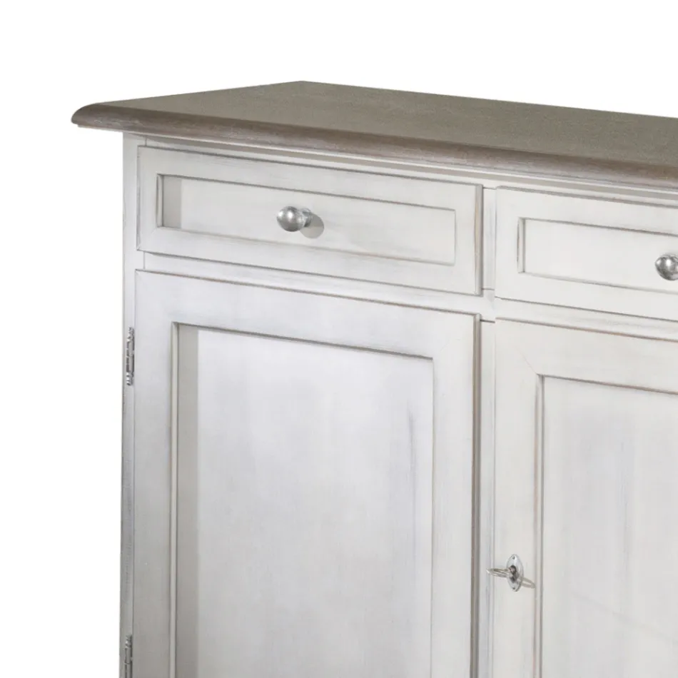 Wooden Sideboard with 3 Drawers and 3 Doors Made in Italy - Uller Viadurini