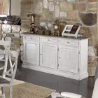 Wooden Sideboard with 3 Drawers and 3 Doors Made in Italy - Uller Viadurini