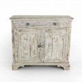Solid Spruce Wood Sideboard with Internal Shelves Made in Italy - Pierrot