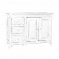 Sideboard in Rustic Style White Painted Solid Mango Wood - Renga