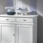 Sideboard in White Lacquered Wood with 2 Doors and 2 Drawers Made in Italy - Sogbo Viadurini