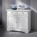 Sideboard in White Lacquered Wood with 2 Doors and 2 Drawers Made in Italy - Sogbo
