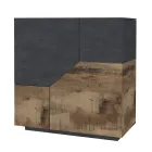 Sideboard in Melamine Wood 3 Rooms and 2 Shelves Made in Italy - Alyssa Viadurini