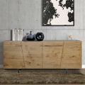 Living Sideboard with 4 Doors in Solid Wood Made in Italy - Khal
