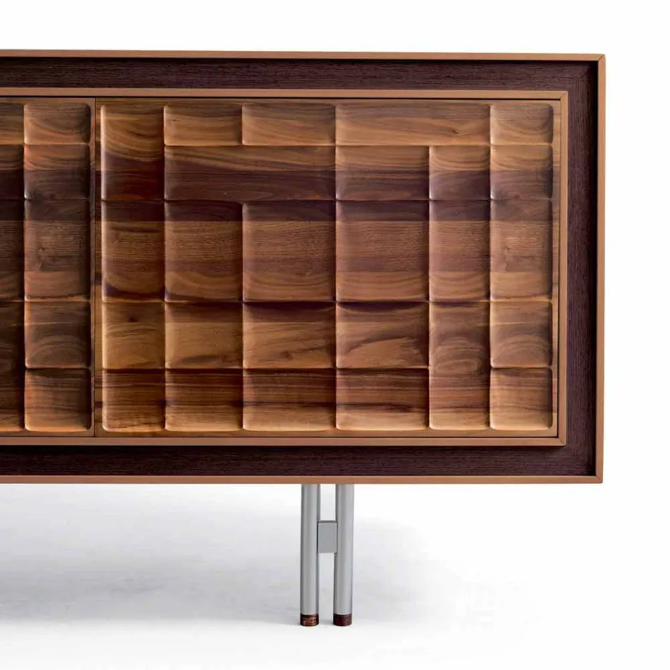 Modern design sideboard with 3 solid wood Anna doors Viadurini
