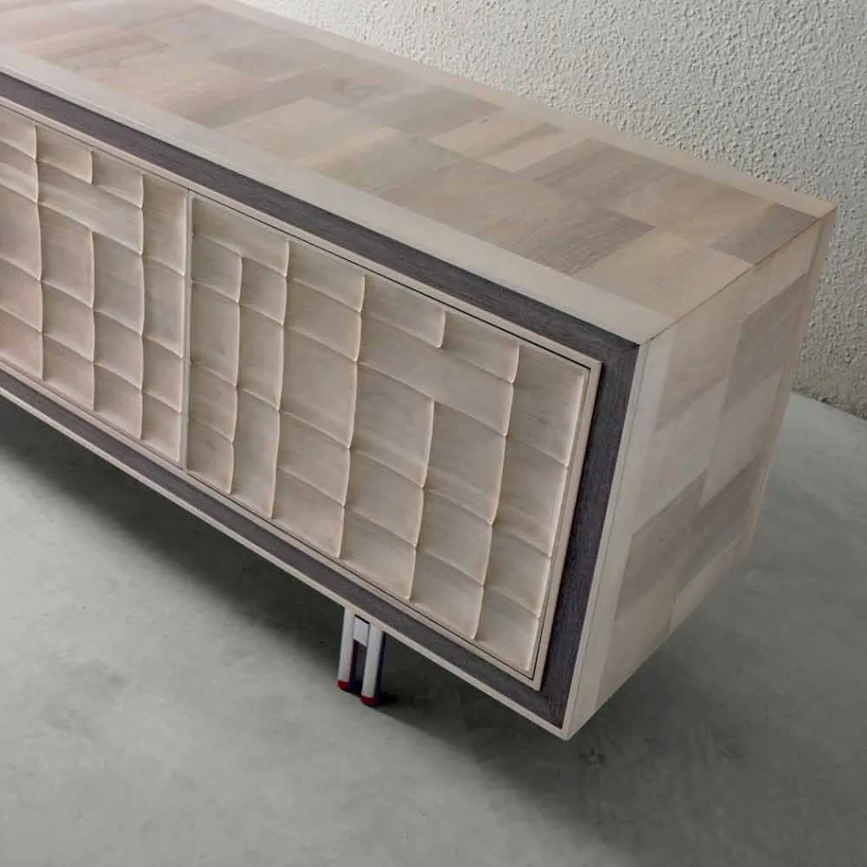 Modern design sideboard with 3 solid wood Anna doors Viadurini