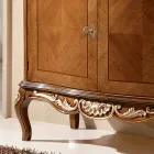 Classic Living Room Sideboard Avio Blue or Walnut Wood Made in Italy - Chantilly Viadurini