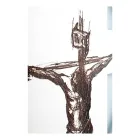 White and Gray Crucifix Made with Laser Engraving Made in Italy - Egle Viadurini