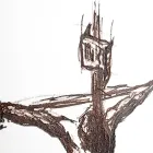 White and Gray Crucifix Made with Laser Engraving Made in Italy - Egle Viadurini