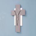 White and Gray Crucifix Made with Laser Engraving Made in Italy - Nadia