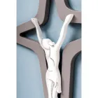 White and Gray Christo Crucifix Laser Engraved Made in Italy - Teresa Viadurini