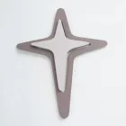 Crucifix in Cocoa Color and Gravel Made with Laser Engraving Made in Italy - Diana Viadurini