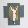 Laser Engraved Crucifix in Gravel and Gold Leaf Made in Italy - Cornelia