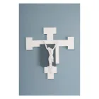 Crucifix Made with White Laser Engraving and Gravel Made in Italy - Evelina Viadurini
