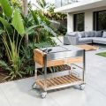 Outdoor Kitchen on Wheels in Steel and Wood with Teppanyaki - Buoncalliope