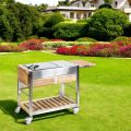 Outdoor Kitchen on Wheels in Steel and Wood with Teppanyaki - Buoncalliope