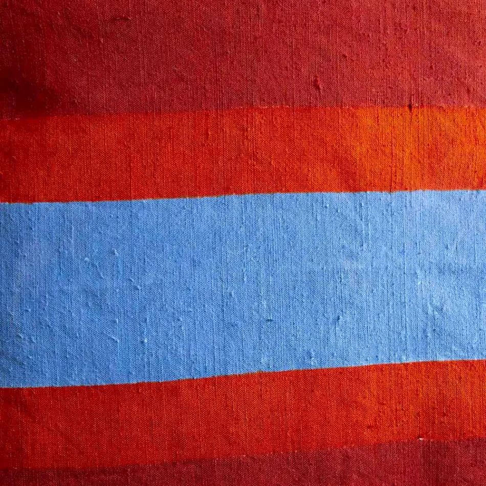 Hand Painted Hemp Cushion Unique Piece Italian Art - Brands Viadurini