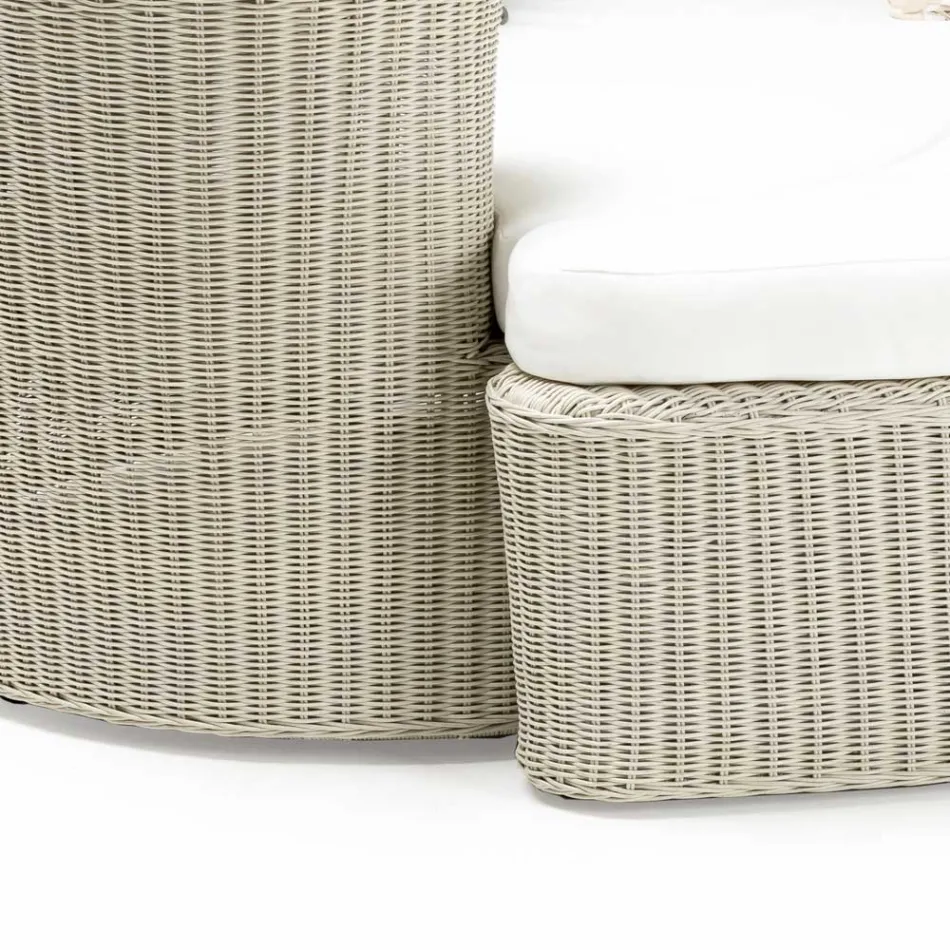 Garden Daybad in Polyrattan Fiber 2 Elements - Woman Viadurini
